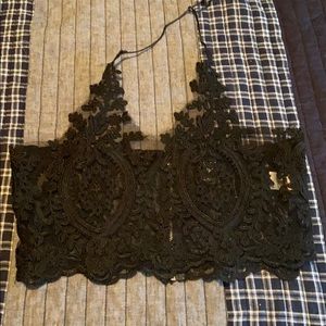Lace Halter Crop Top